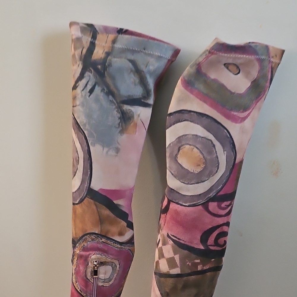 Colorful Abstract Women's Boots - Picture 4 of 10